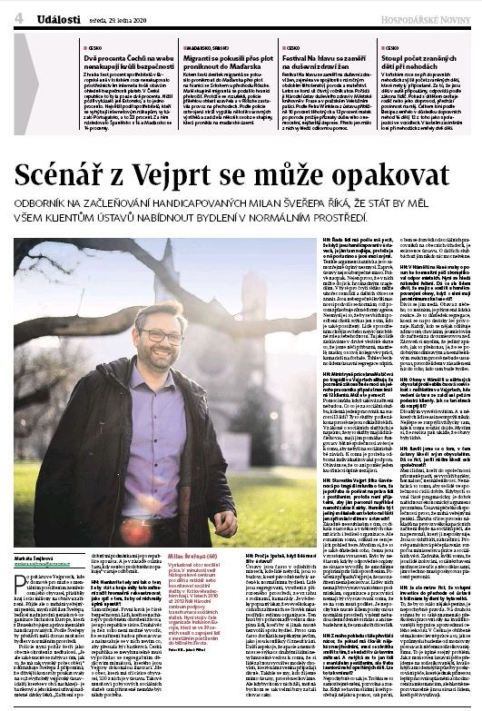 Print newspaper page with the interview