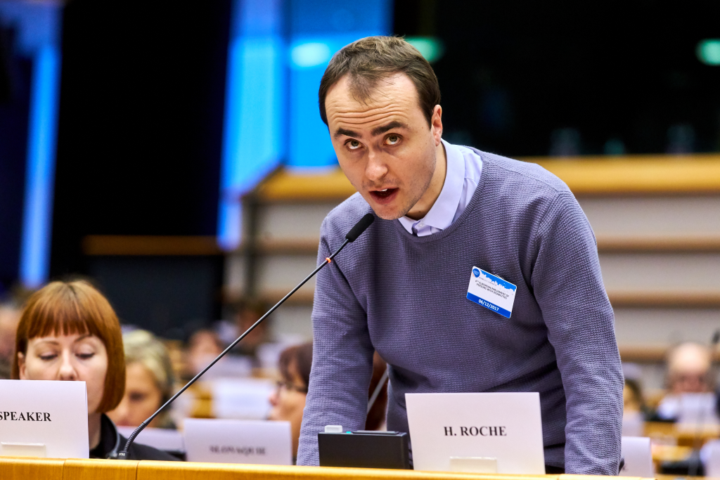 Harry Roche addressing delegates of the 4th European Parliament of Persons with Disabilities <br /><span style="font-size: 0.8em;">Picture: European Disability Forum</span>