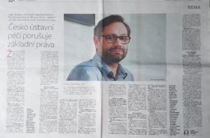 Picture of the 2-page interview in the newspaper Deník N