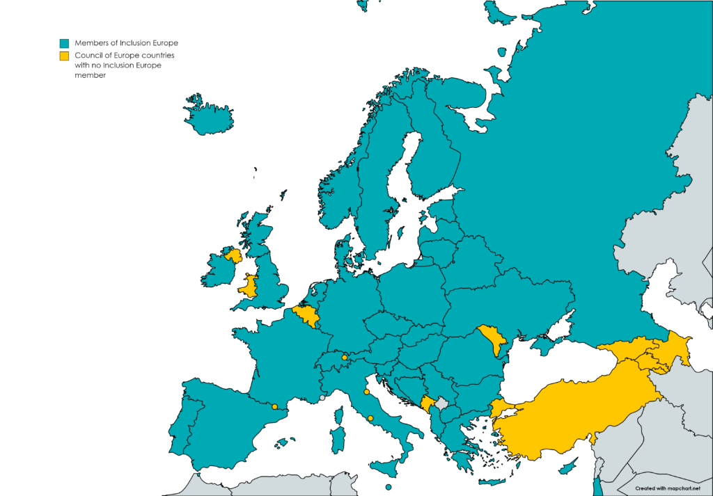 Map of Inclusion Europe members