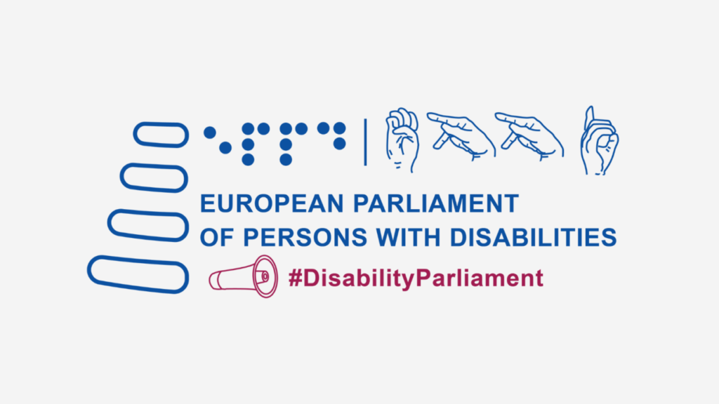 European Parliament of Persons with Disabilities logo by the European Disability Forum